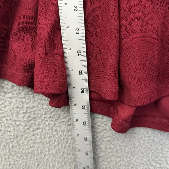 Lane Bryant Peplum Lace Top Red Retro Holiday Whimsigoth Feminine Women's 14/16 - Picture 9 of 9